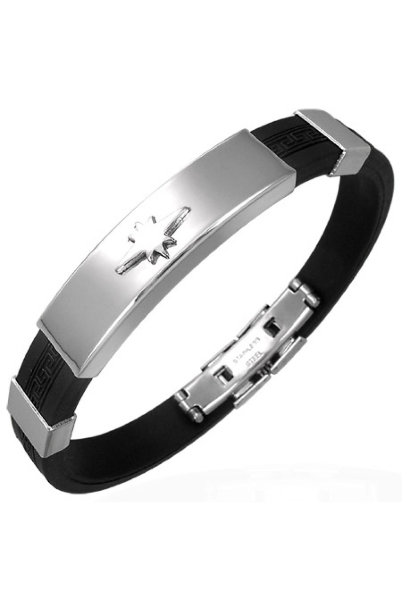 Unisex apyrankė su plieno dekoracija